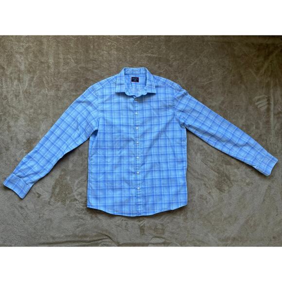 UNTUCKit Textured Long Sleeve Plaid Button Up Pinard Shirt Men’s Size Large - Picture 2 of 7